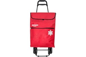 Bastilipo - Carrello spesa pieghevole a 4 ruote Julia Bermellón