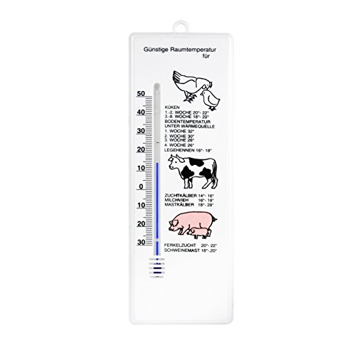 Preisvergleich Produktbild Lantelme 2514 Stallthermometer Analog - Stall Thermometer für Hühner- Schweine- Ferkel- Rinderzucht