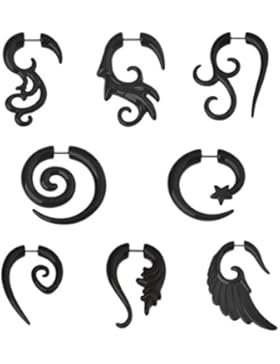 IPINK Horn-Plugs / Piercings, inklusive Spirale Engel Flügel, 8Stück