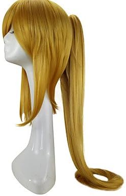 WIGSSALE Synthetic Wig Straight With Ponytail Blonde Women's Capless Cosplay Wig Very Long Synthetic Hair