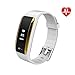 Produktbild NINGSANJIN Fitness Armband Uhr mit Pulsmesser,IP67 Wasserdicht Fitness Tracker Aktivitätstracker Pulsuhren Bluetooth Smart Armbanduhr Schrittzähler (Weiß)