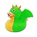 Produktbild Quietscheente Drachen Ente Grün, Gummiente, Quietscheentchen, Badeente, Quietsch Ente, Sammelfigur, Gummi Bade Spielzeug, LiLaLu, 1913