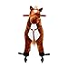 HOMCOM Kids Boys Plush Ride On Walking Horse Toy Wheels Foot Rest w/Neigh Sound (Brown)