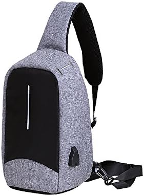 Shoulder Sling Bag Men Ultra-Light With USB Waterproof Multi-Function Chest Casual Crossbody Bag Outdoor Travel Anti-theft Backpack Applicable to the Gym Hiking Cycling Camping Valentine's Day Gifts