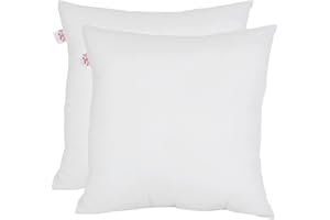 ADSIN Set of 2-58cm x 58cm Odd Size Hollowfibre Cushion Pads New White Inners Stuffer Square Pillow Insert Sofa Throw Hypoallergenic (Pack of 2 | 23" x 23")