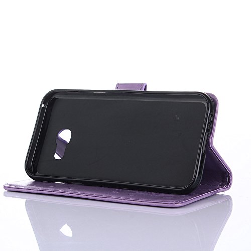 Samsung Galaxy A5 ( 2017 ) Hülle, Samsung Galaxy A5 ( 2017 ) Schutzhülle, Alfort 3 in 1 Lederhülle Fashion Design Premium PU Leder Hohe Qualität Tasche Case Cover Kasten Abdeckung Wallet für Samsung Galaxy A5 ( 2017 ) 5.2″ Smartphone Funktion Standfunktion Unterstützte Telefone und Magnetverschluss mit Schmetterling ( Helles Lila ) + Alfort Schwarz Stylus Pen - 8