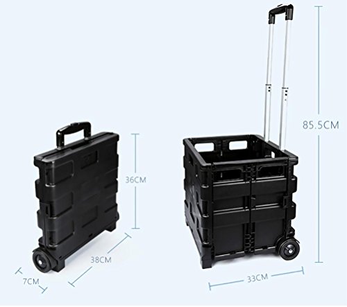 Preisvergleich Produktbild TOCHENG Faltbarer tragbarer Einkaufswagen Tragbarer Supermarkt Büro , Black