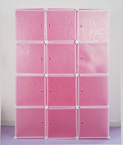 Regalsystem DIY Regal Schrank Garderobenschrank W?scheschrank Kleiderschrank Aufbewahrung Kapazit?t (pink-tou) - 2