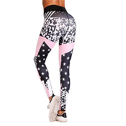 Yoga Rose Pantalons Sports Leggings Femme, Femmes Taille Haute Yoga Fitness Leggings en Cours d'exécution Gym Stretch Sports Pantalons Pantalons Par Xinantime