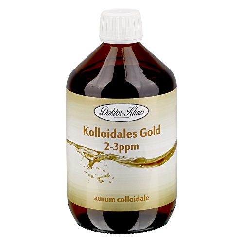 500 ml Kolloidales Gold Doktor-Klaus, 2-3ppm, Braunglasflasche mit Originalitätsverschluß
