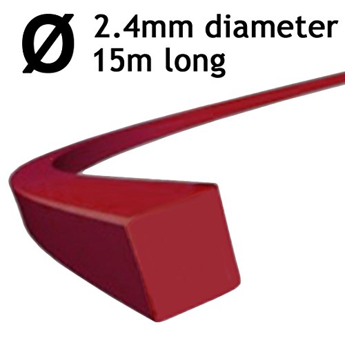 spares2go quadratisch 2,4 mm Durchmesser 15 m lang Rasentrimmer Trimmer Brush Cutter Pro Schnur Line - 2