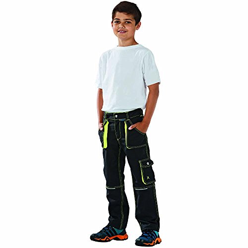 Planam Bundhose Junior, größe 170 / 176, anthrazit / gelb / mehrfarbig, 6110170 - 5