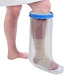 Adult Short Waterproof Leg Cast and Bandage Protector Designed to Protect Dressings and Injuries While Showering or Bathing