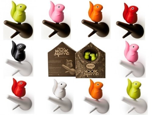 Qualy QL10067W-B Wandhaken 2 Stück / Pack Hook Sparrow, weiß / schwarz - 3