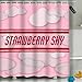 Produktbild Randell Bathroom Shower Curtain Strawberry Sky Inscription Clouds Waterproof Fabric Shower Curtain 60(W) X 72(L) Inches for Men Women Kids