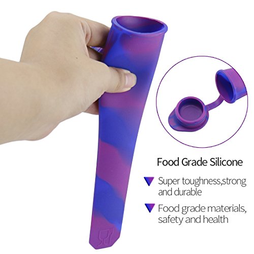 Joyoldelf 6 Stück Kitchen Silikon Eis am Stiel Eislutscher Formen,Ice Pop Maker Formen Set – 100% Lebensmittel Silikon- BPA frei - 6