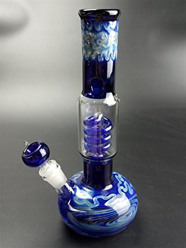 Scarise Glass Filter Cup Pipes Tall 27cm Joint Size 18.8mm (Blue and White)