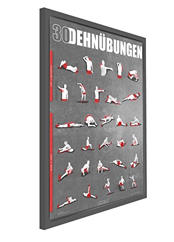 Dehnübungen Poster DIN A1 – Anleitung zum Stretching und Dehnen für dein Workout – Trainingsplaner für zu Hause - 3