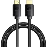 Baseus High Definition Serisi HDMI 8K to HDMI 8K G&ouml;r&uuml;nt&uuml; Aktarma Kablosu, 1m, Siyah