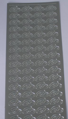 Preisvergleich Produktbild Sticker " Eheringe " in silber - 1Blatt.