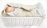 Wallaboo Einschlagdecke Heart für Babyschale, Autokindersitz, für Kinderwagen, Buggy, Babybett, Schönen Blumenform, Veloursleder und Baumwolle - 3