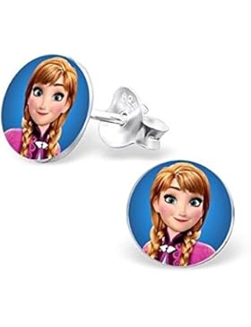 GH1a Märchen Anna Ohrstecker 925 Echt Silber Ohrringe Mädchen Frozen Eiskönigin 1005