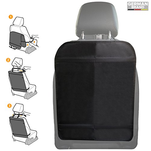terraDrive® Premium Rückenlehnenschutz | Hochwertiger Auto Rücksitzschoner und Kinder Trittschutz | Rücklehnenschutz, Kickmatte – universell für alle Autositze | Mit GRATIS Mikrofaser-Schwamm - 7