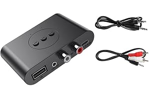 Cenei Bluetooth 5.0 RCA-ljudmottagare 3,5 mm AUX stereo musikadapter med mikrofon för bilhögtalare förstärkare kit