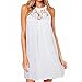 Produktbild  Loveso Frauen Damen Kurzarm Elegante Casual Lose Spitze Durchbrochen T-Shirt Kleid Chiffonkleid Sommer Minikleid (Weiß A, L)