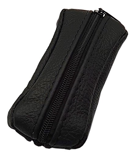 Cuero Estuches de llave 2 compartimentos Made en UE en negro en varios diseños (Design 2)