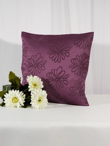 Lila Traum - Markenqualität - Hochwertiger Kissenbezug lila "Blüten Meer" - 40 x 40 - Kissenhülle Kissen - stilvoll und elegant - mit LOTUS - EFFEKT - FLECKSCHUTZ - Flüssigkeiten perlen einfach ab - im gleichen Design sind Tischläufer und Mitteldecken erhältlich - auch in weiteren Farben erhältlich