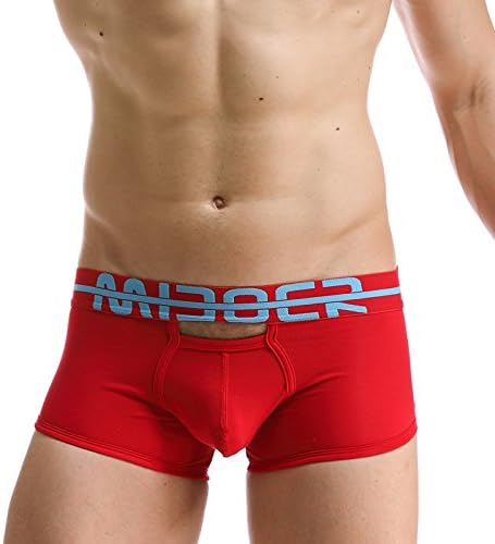 CU@EY 100% new High quality Men 's flat pants pants cotton U lapel bags hollow stereotypes to mention hip breathable,red,M