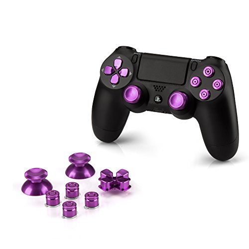 Preisvergleich Produktbild OKCS® Sony Playstation 4 Dualshock 4 Controller Aluminium Buttons Ersatzteile Thumbsticks Tasten Steuerkreuz PS4 in Lila