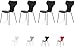 Produktbild Tenzo 0600-024 Lolly 4er-Set Designer Stühle Holz, schwarz, 53 x 45 x 85 cm