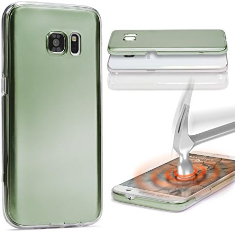 Urcover Sony Xperia M4 Aqua Case, Metal-Optic 360 Degree [Full-Body] TPU Silicone all round front &amp; back protective Cover Sony Xperia M4 Aqua - Green