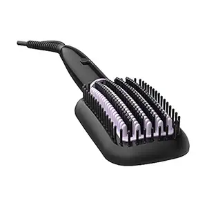 Philips Heated Hair Straightening Brush BHH880/10 Extra Large Brush Area, Thermoprotect Technology with Keratin-Infused Bristles. Naturally Straight Hair in 5 mins. (Black)