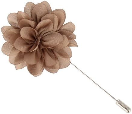 Snobbop Lapel Pin Lapel Buttons Wedding Buttons with Flower Light Brown