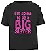I'm Going To Be A Big Sister T-Shirt. (1-2 years, Black T-Shirt - Fuchsia Vinyl)