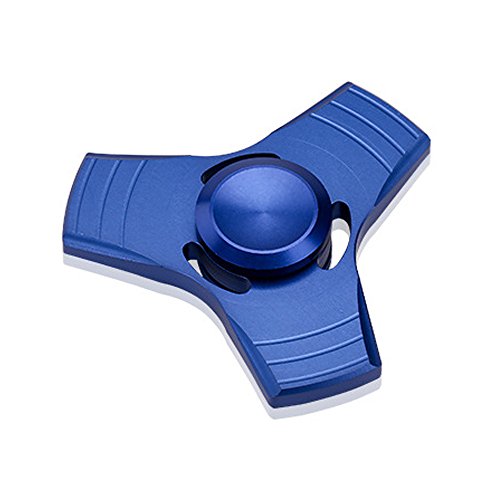 REPOO Fidget hand Spinner Toy, EDC ADHD Focus Tri Hand Spinner Toys with Pure Copper Silent High Speed Ultra Durable Non-3D Printed, Made for Stress Reduce (Blue)