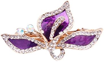 Lady Painting Flower Rhinestones Small Top Clip Hairpin High End Fine Headdress,C-OneSize