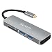 Produktbild Type C Hub Beeasy mit HDMI 4K MicroSD Kartenleser ,2 USB 3.0 USB-C Ladeanschluss Datenhub, USB C Adapter für MacBook Pro 2015/2016/2017,Geeignet für Typ-C-Anschluss Laptops und Tablets,Unterstützung Thunderbolt 3, Silber.