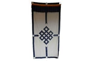 TERRAPIN TRADING Tenda per porta in stile tibetano buddista a nodo infinito (178 cm x 88 cm) N73 (verde e bianco), Cotone, Blue & White, 178 x 88cm