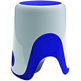 Gedy Wendy - Taburete y cesto para ropa sucia, color blanco y azul