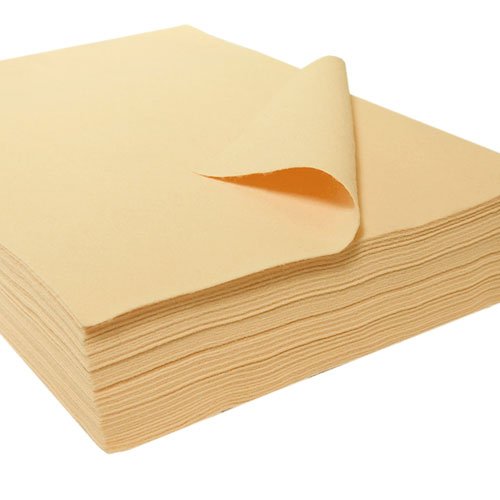 Fieltro sintético, cortes , marfil, apr. 22 x 30 cm - 25 unidades