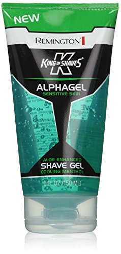 Remington King Of Shaves Alphagel Sensitive Skin Aloe Enhanced Shave Gel, Cooling Menthol, 5 Oz (pack Of 6)