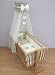 Crib Chiffon Canopy / Drape / Mosquito Net + Moses Basket Holder - Heart Beige