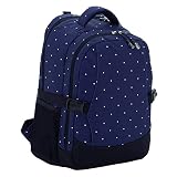 Damero Wickeltasche Rucksack Reisetasche mit Wickelauflage,Blau mit Punkt) - 2