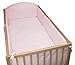 Nursery Baby Cot Bed Bumper / Pad 140x70 / 420cm Long All Round Bumper - PLAIN PINK