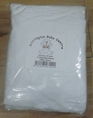 2 x Fitted Sheets for Mattress 160 x 70 cm - Premium Quality 100% Cotton - White