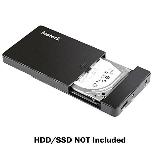 Inateck USB 3.0 Externes 2,5 Zoll Festplattengehäuse für 9.5mm 7mm 2.5 Zoll SATA-I, SATA-II, SATA-III, SATA SSD und HDD, Unterstützt UASP - 3
